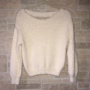 Soft Fuzzy Sweater with wider neckline
